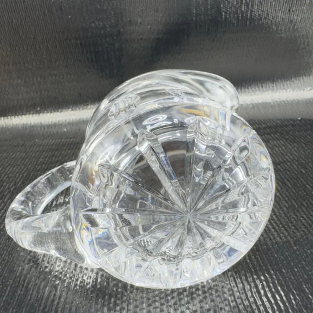 Antique Clear Glass Crystal Small Pitcher‎ Creamer Long Spout Glassware Vintage
